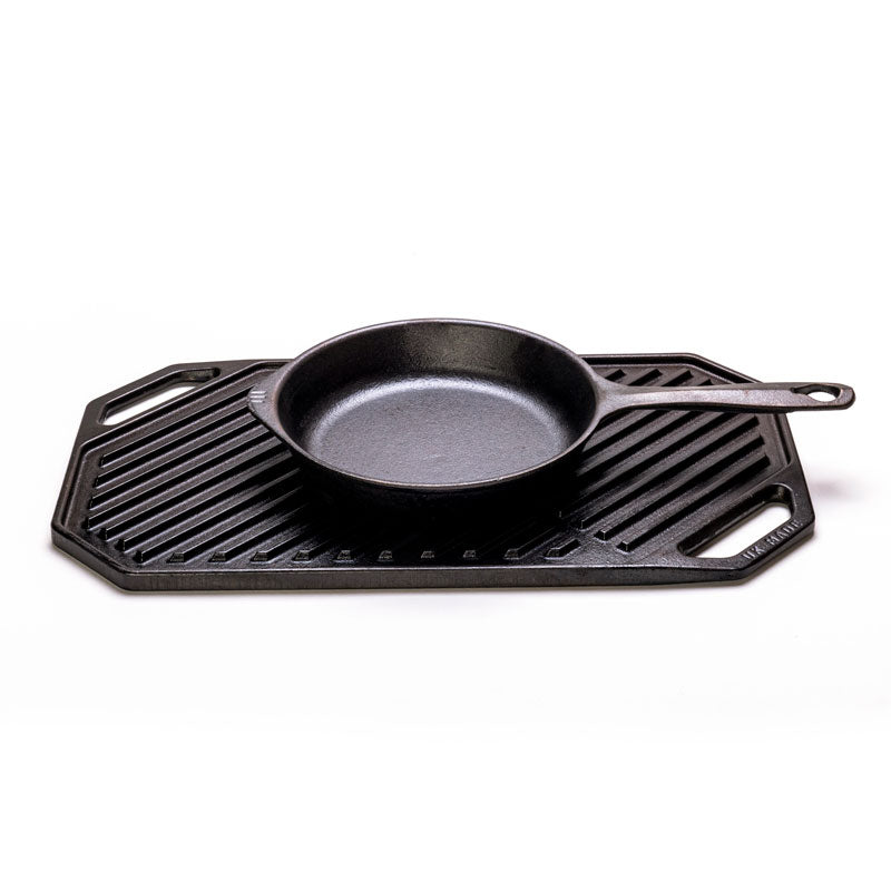 Emba British cast iron griddle and skillet set