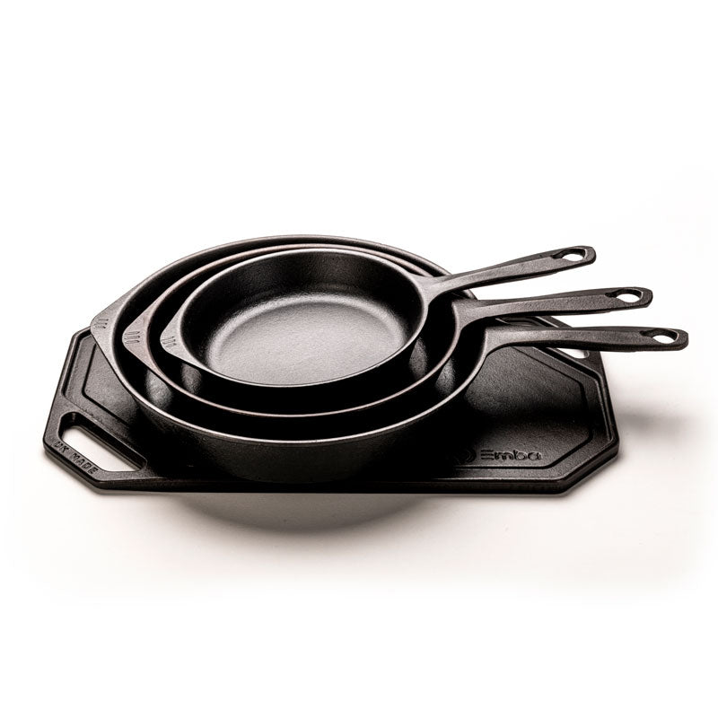 Complete Emba UK cast iron cookware set